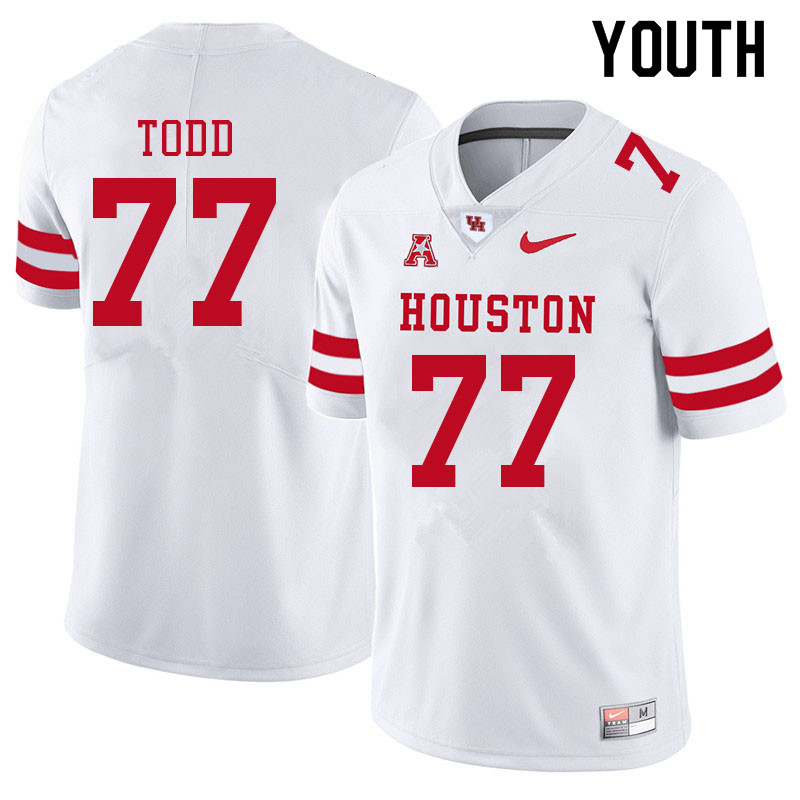 Youth #77 Chayse Todd Houston Cougars College Football Jerseys Sale-White - Click Image to Close
